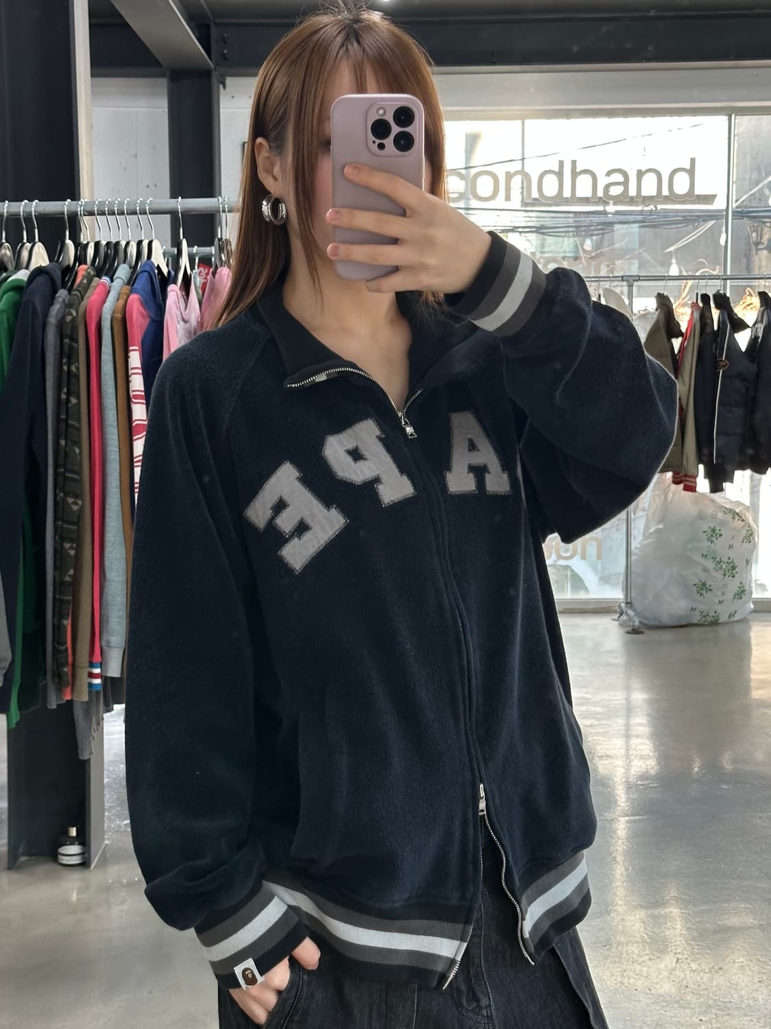 베이프 90s OG 스펠아웃  코튼트랙 투웨이 바시티자켓 상품이미지4