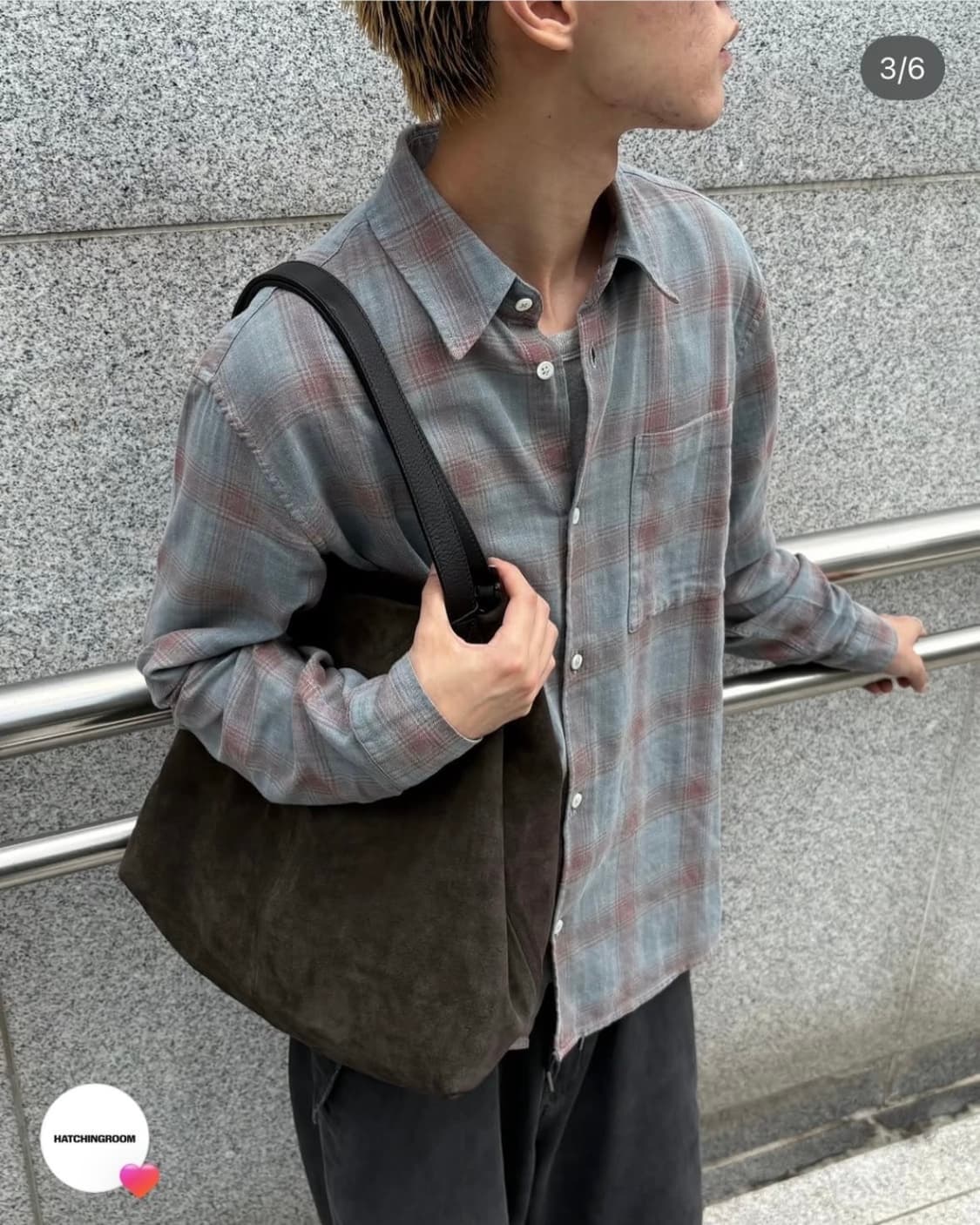 [3]해칭룸 뮤지엄 셔츠 오버 다이드 체크 차콜 상품이미지9