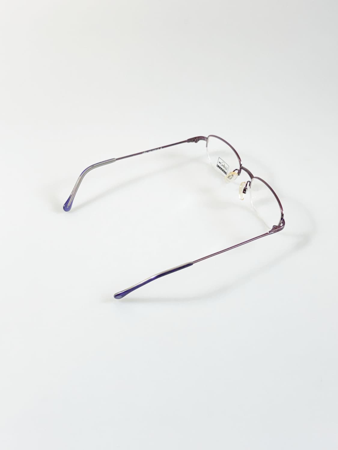 90s KIPLING 퍼플 스퀘어 메탈 반무테 빈티지 안경 상품이미지4