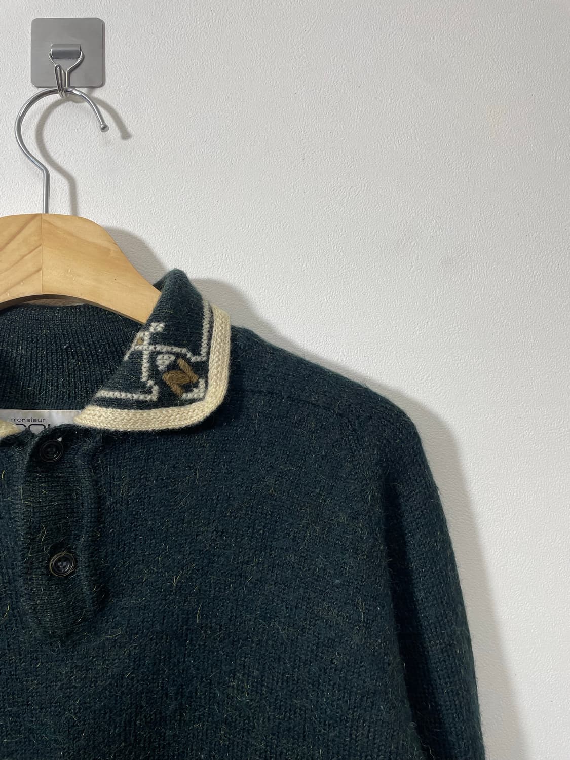 일본빈티지 카라 디테일 울100% 니트 Free - K20 상품이미지3