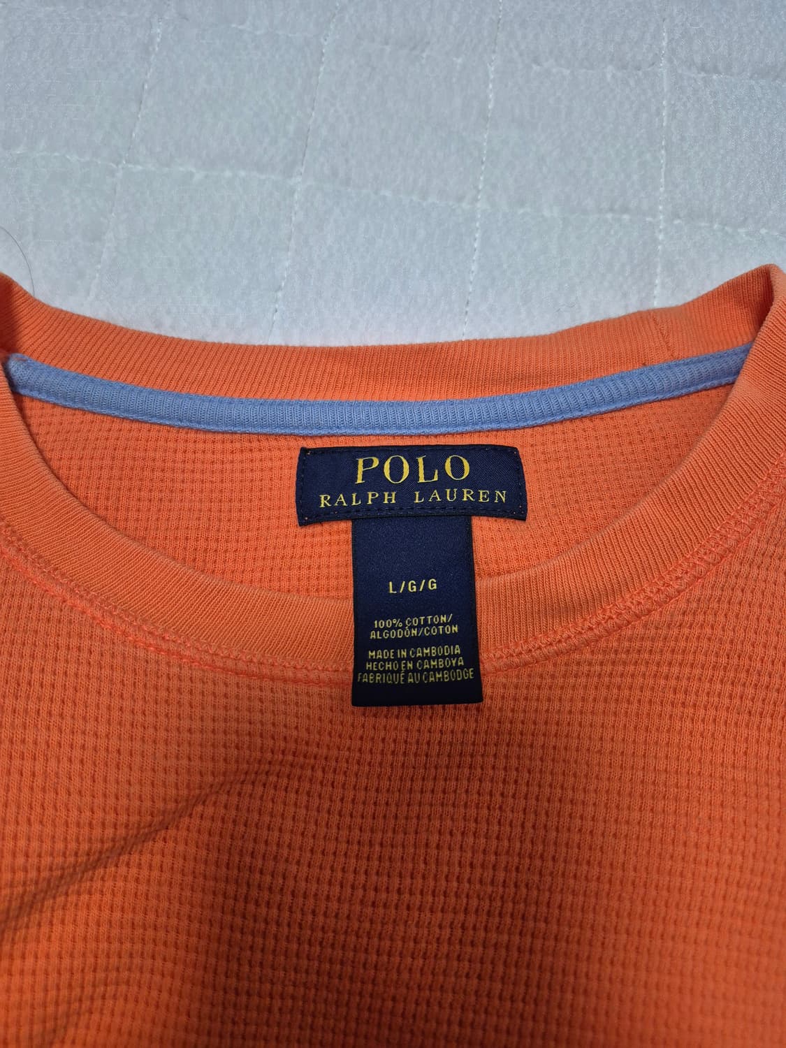 폴로랄프로렌 와플 긴팔티 오렌지색 남성 100사이즈 상품이미지4