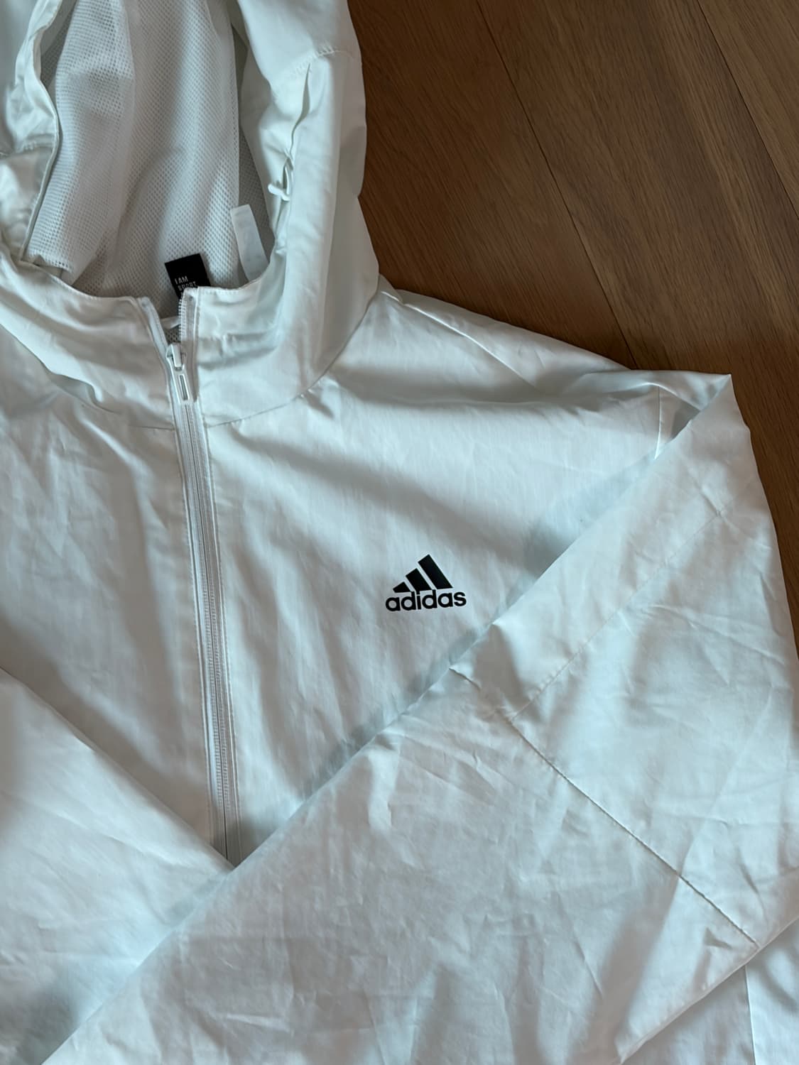 아디다스 화이트 바람막이 후드집업 상품이미지4