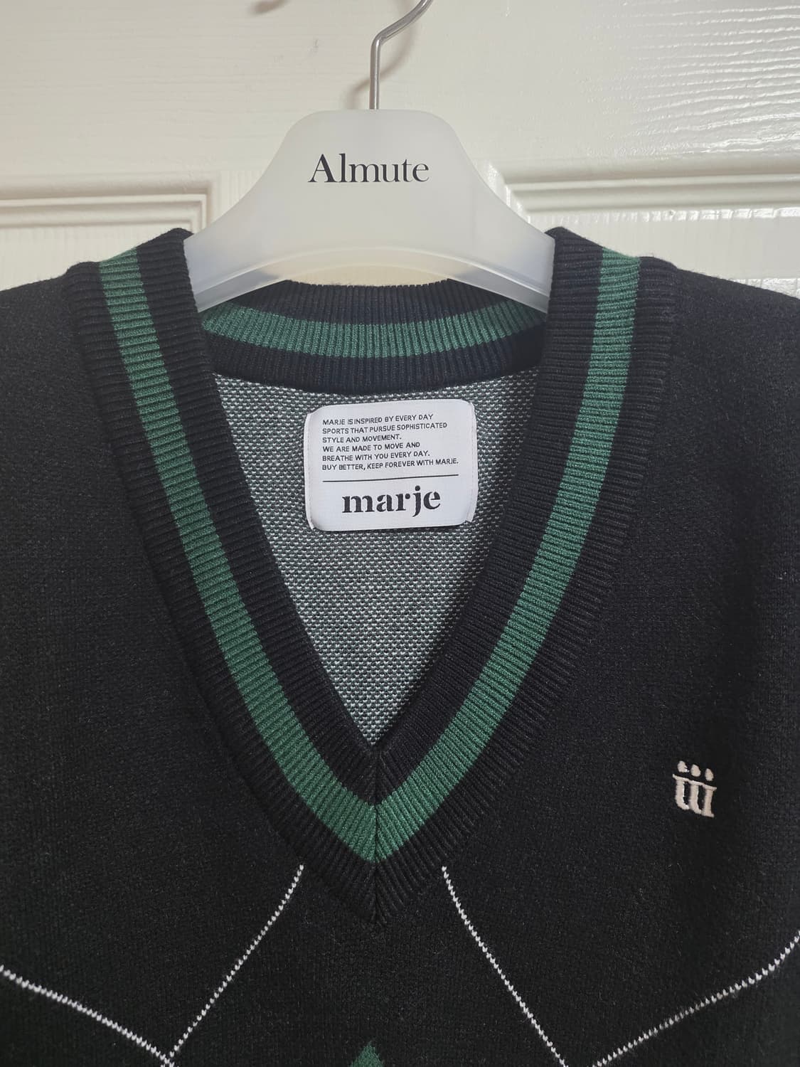 marje 마르제 아가일 니트 베스트 상품이미지2