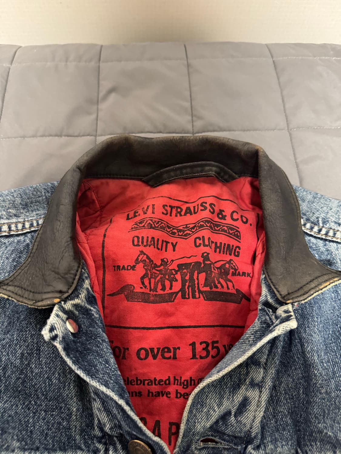 80s levis 퀼팅 데님 3세대 자켓 usa 빈티지 상품이미지3