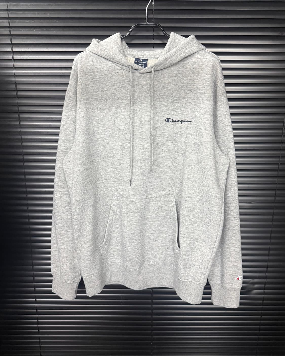 챔피온 그레이 회색 로고 프린팅 오버핏 후드 후디 스웻 티셔츠 L 100 상품이미지2