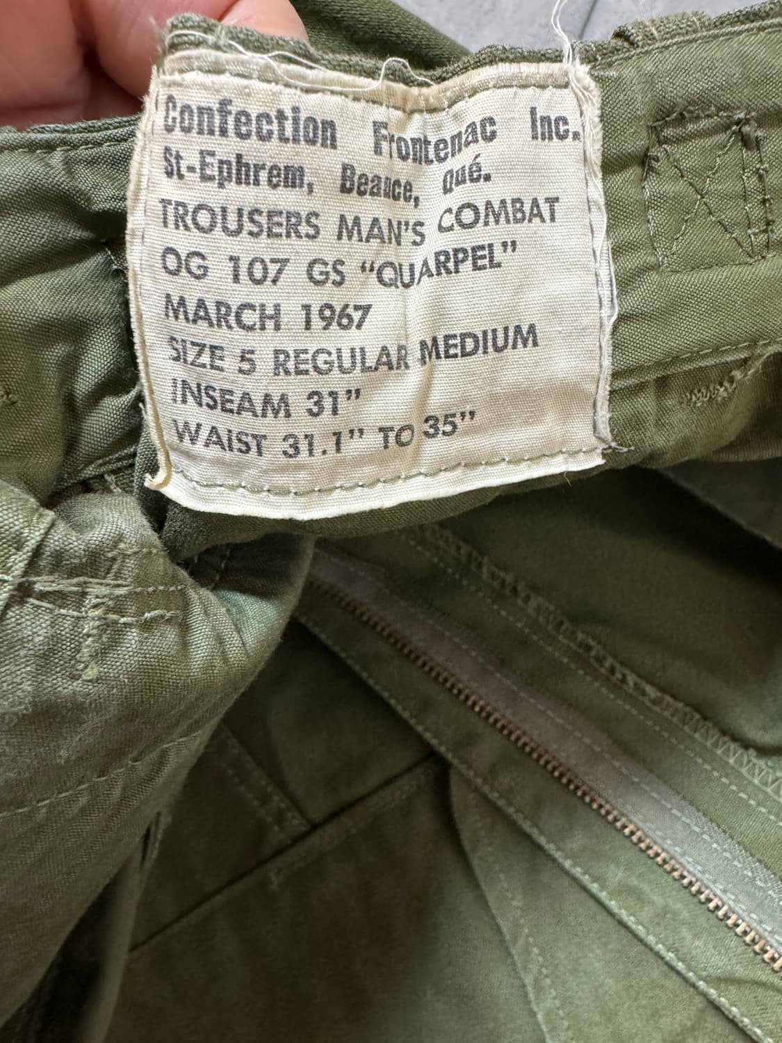 레어 67년도 캐나다군 밀리터리 팬츠 상품이미지9