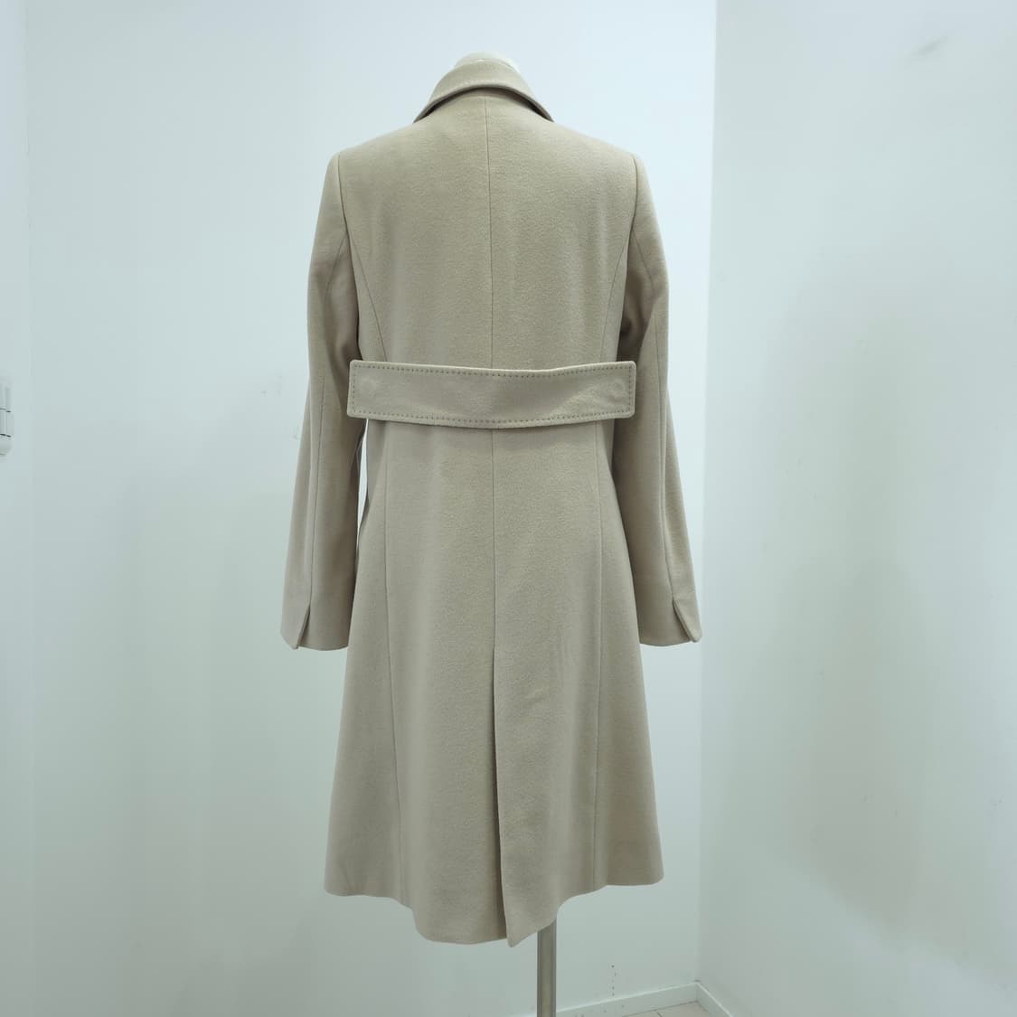 SANYO 무드베이지 울 혼방 히든버튼 롱 코트 상품이미지3