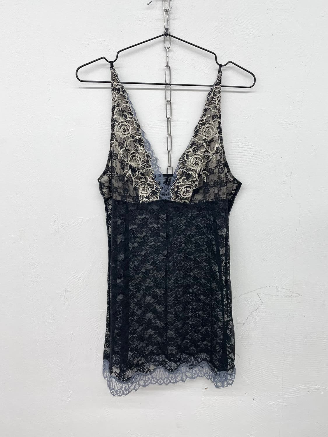 레이스 자수 디테일 슬립 상품이미지4