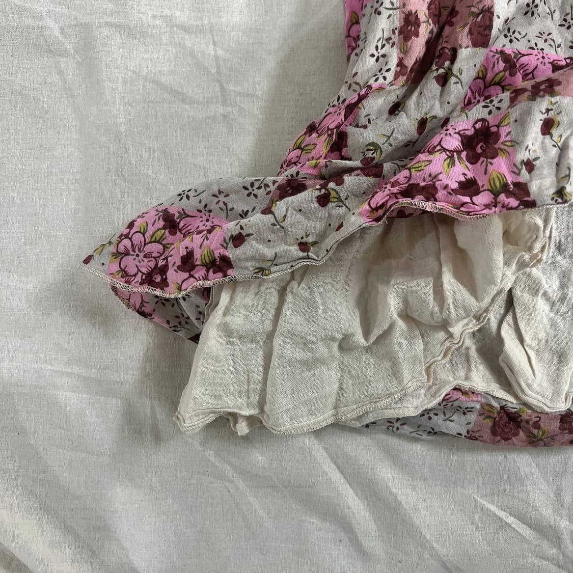 모리걸 패치워크 핑크그레이 나시 슬리브리스 상품이미지3