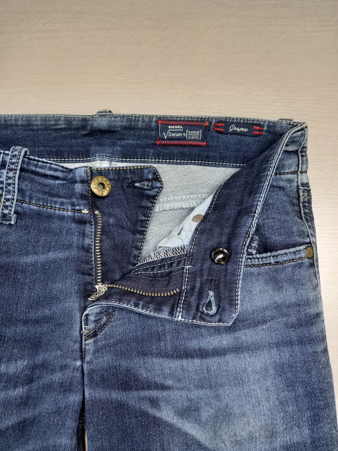 25 DIESEL 데미지워싱 스판 슬림일자 리페어진 25-298 상품이미지6