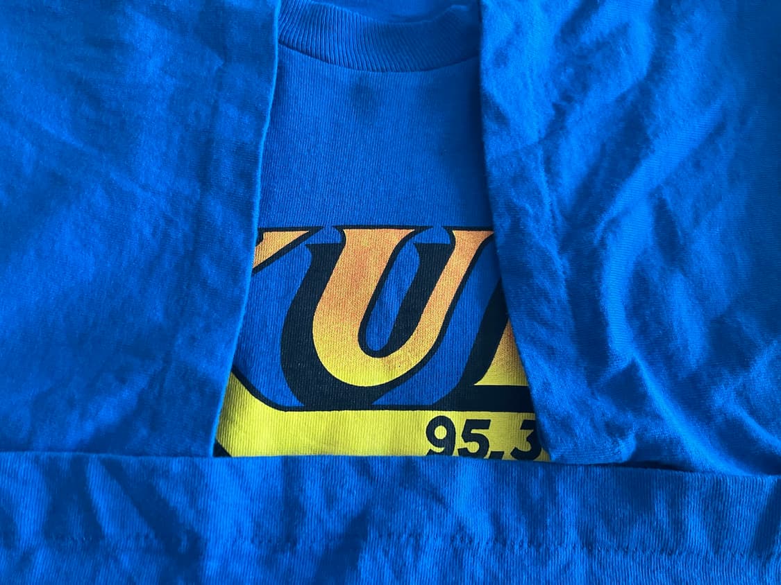 빈티지 USA 90s 프룻오브더룸 라디오방송주파수 싱글스티치 티셔츠 M 상품이미지4
