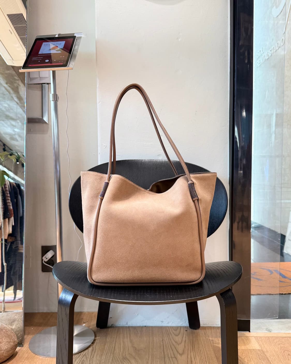 브루넬로 쿠치넬리 브라운 모닐리 스웨이드 토트백  상품이미지1