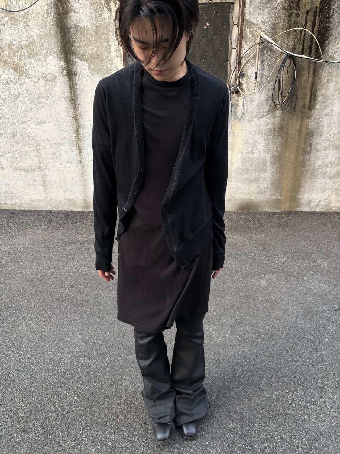 닐바렛 사선 버튼 가디건 상품이미지1