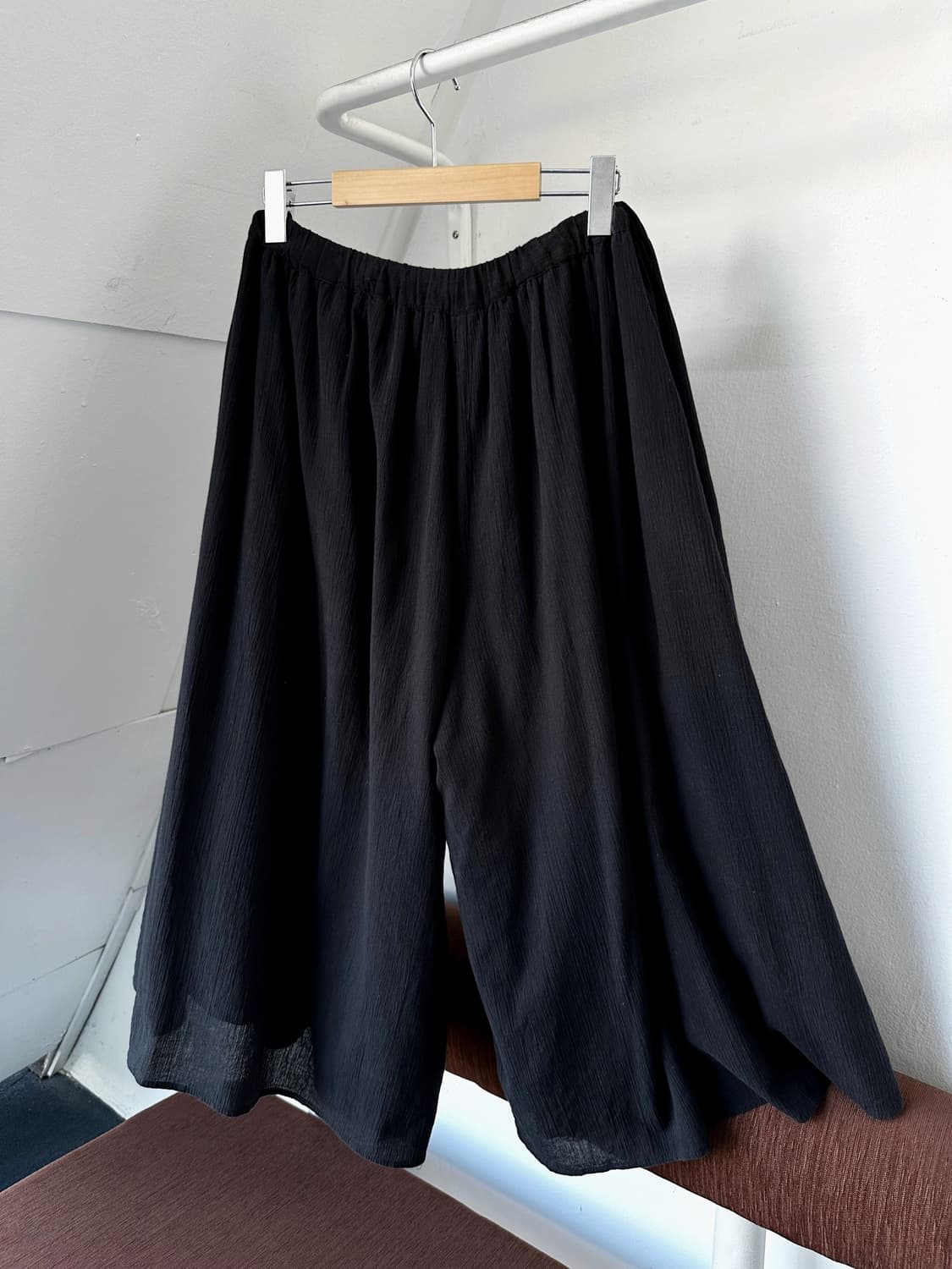 Natural cotton 3/4 panel gaucho pants 상품이미지5