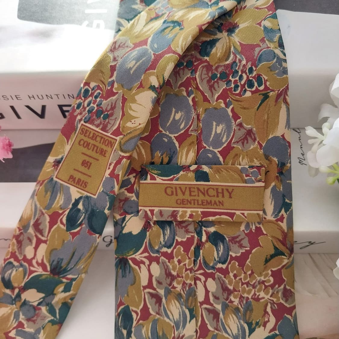 지방시 실크 브라운 플라워 쿠튀르 넥타이 9.6cm A+등급 K1558
 상품이미지5