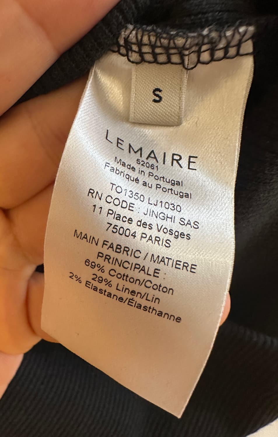 Lemaire 르메르 블랙 헨리 티셔츠 (S) 상품이미지6