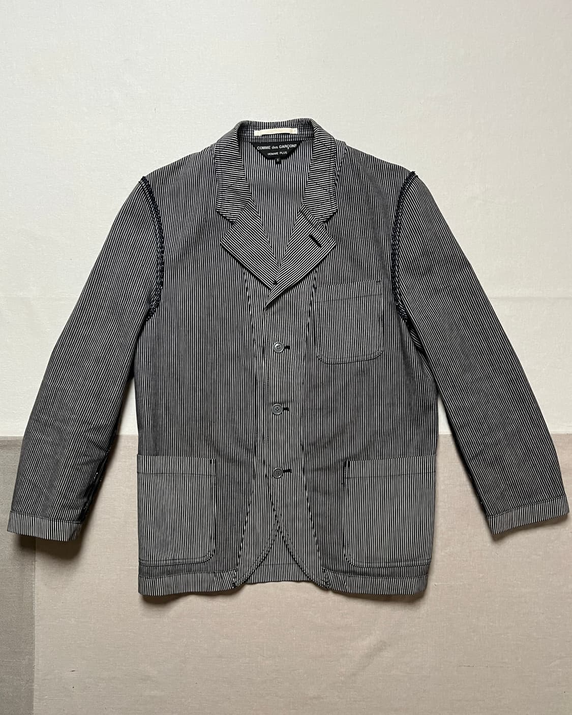 꼼데가르송 옴므플러스 02ss 스트라이프 테일러드 자켓 상품이미지1