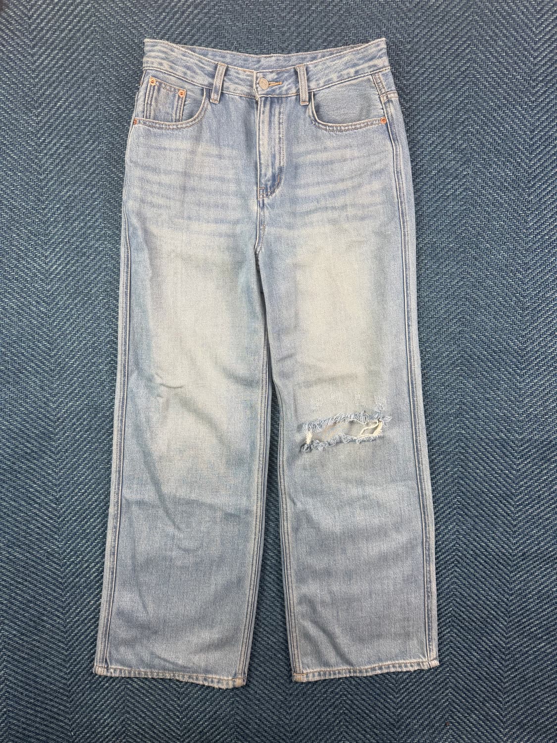 MM6 Maison Margiela 디스트레스드 와이드 데님 팬츠 상품이미지1