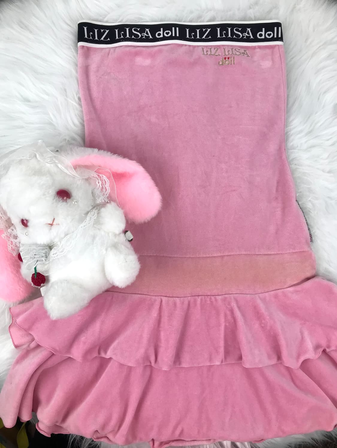 리즈리사 튜브탑 벨벳 딸기우유 원피스 y2k 오네히메갸루 연핑크 대대장급 상품이미지7