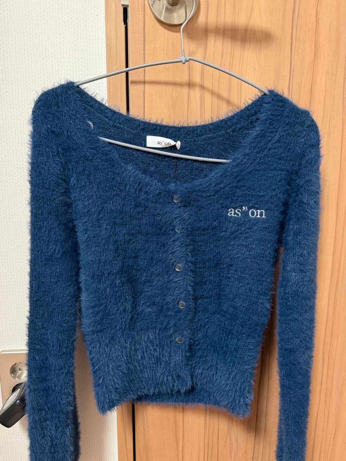 애즈온 NIA HAIRY CARDIGAN / BLUE-GREEN 상품이미지2