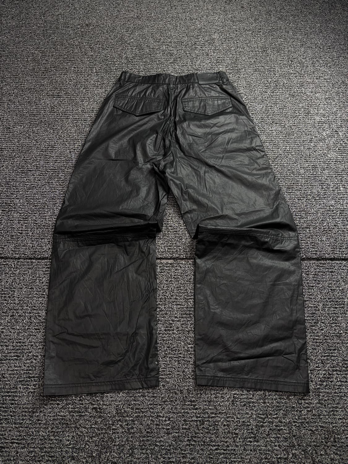 메종미네드 블랙 코팅 퍼티그 와이드 팬츠 1980 상품이미지4