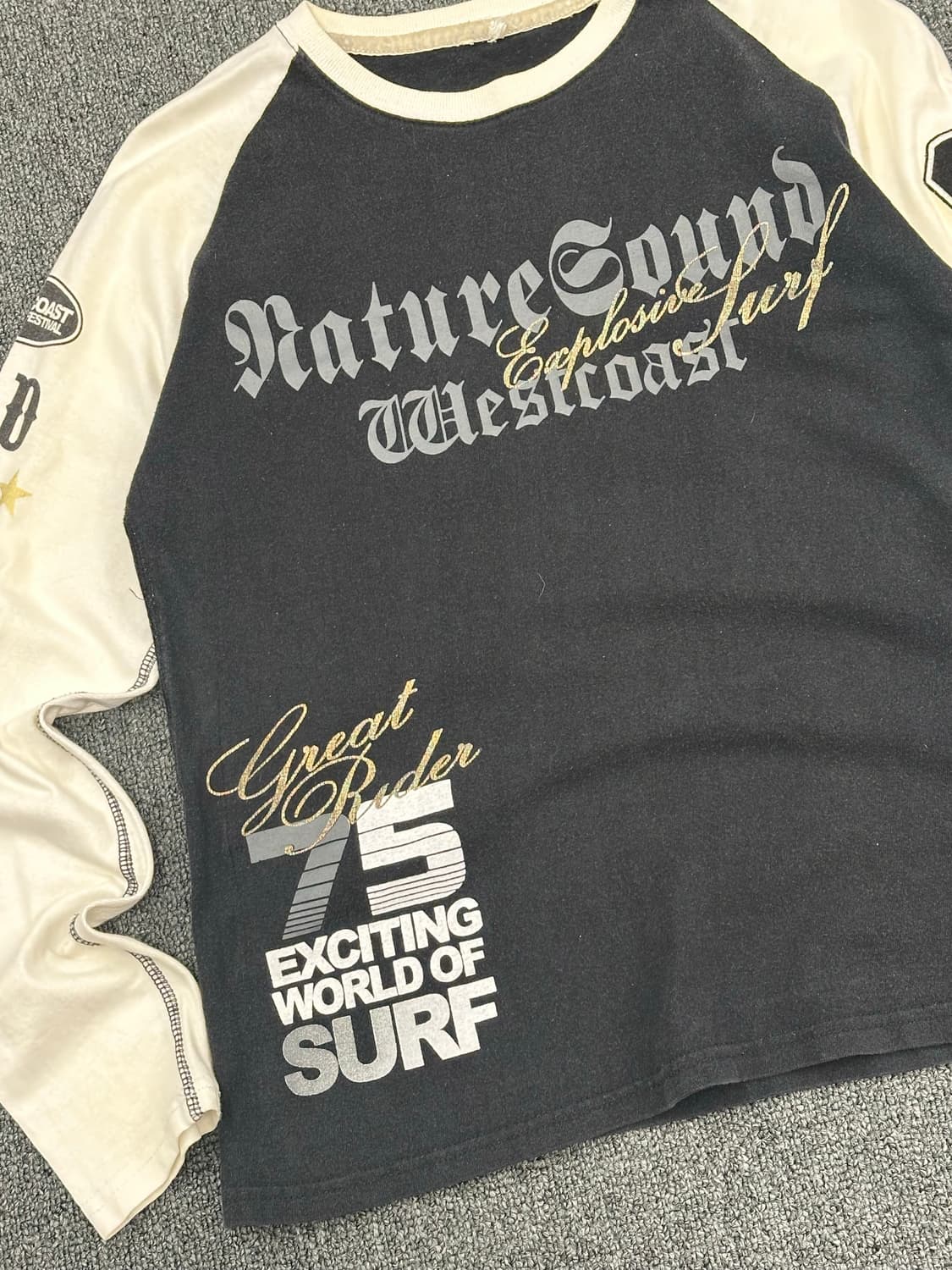 M)Japanese vintage 여성 프린팅 패치 롱슬리브 상품이미지2