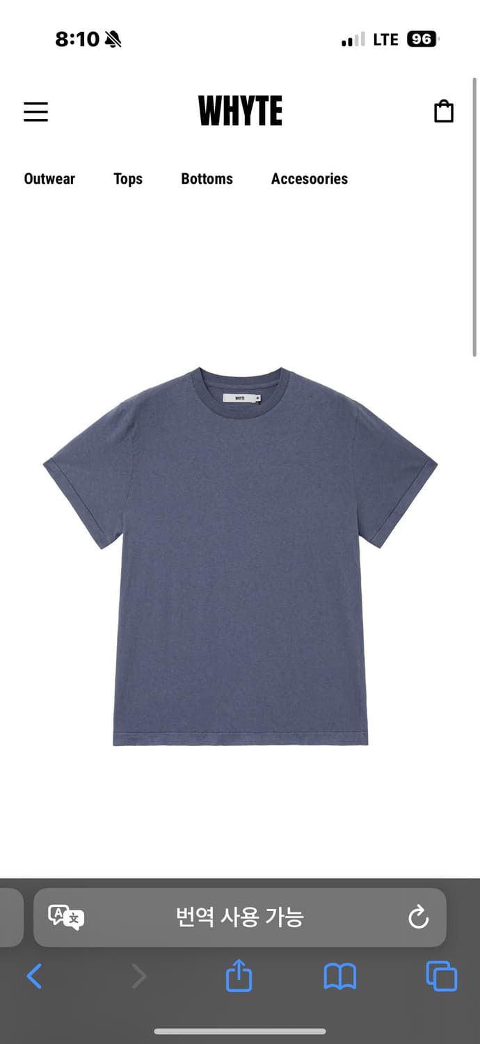 Whyte burry T-shirt L size 상품이미지1