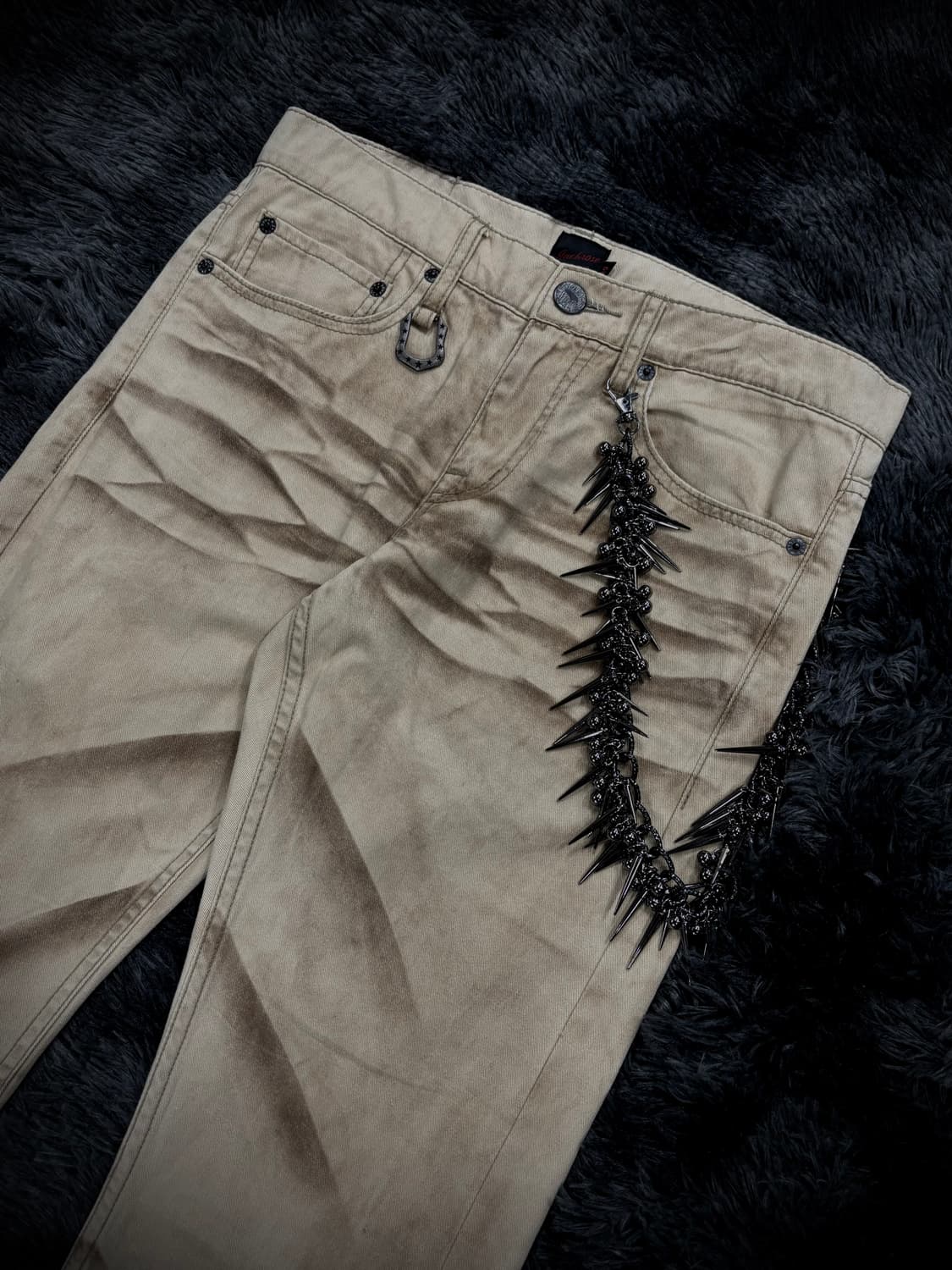 Jack Rose 아이보리 나염 부츠컷 데님 팬츠 상품이미지3