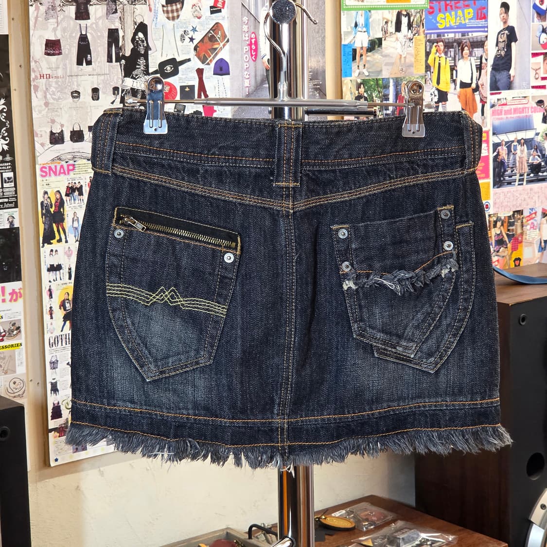 JPN 포켓 포인트 데님 미니스커트 상품이미지4