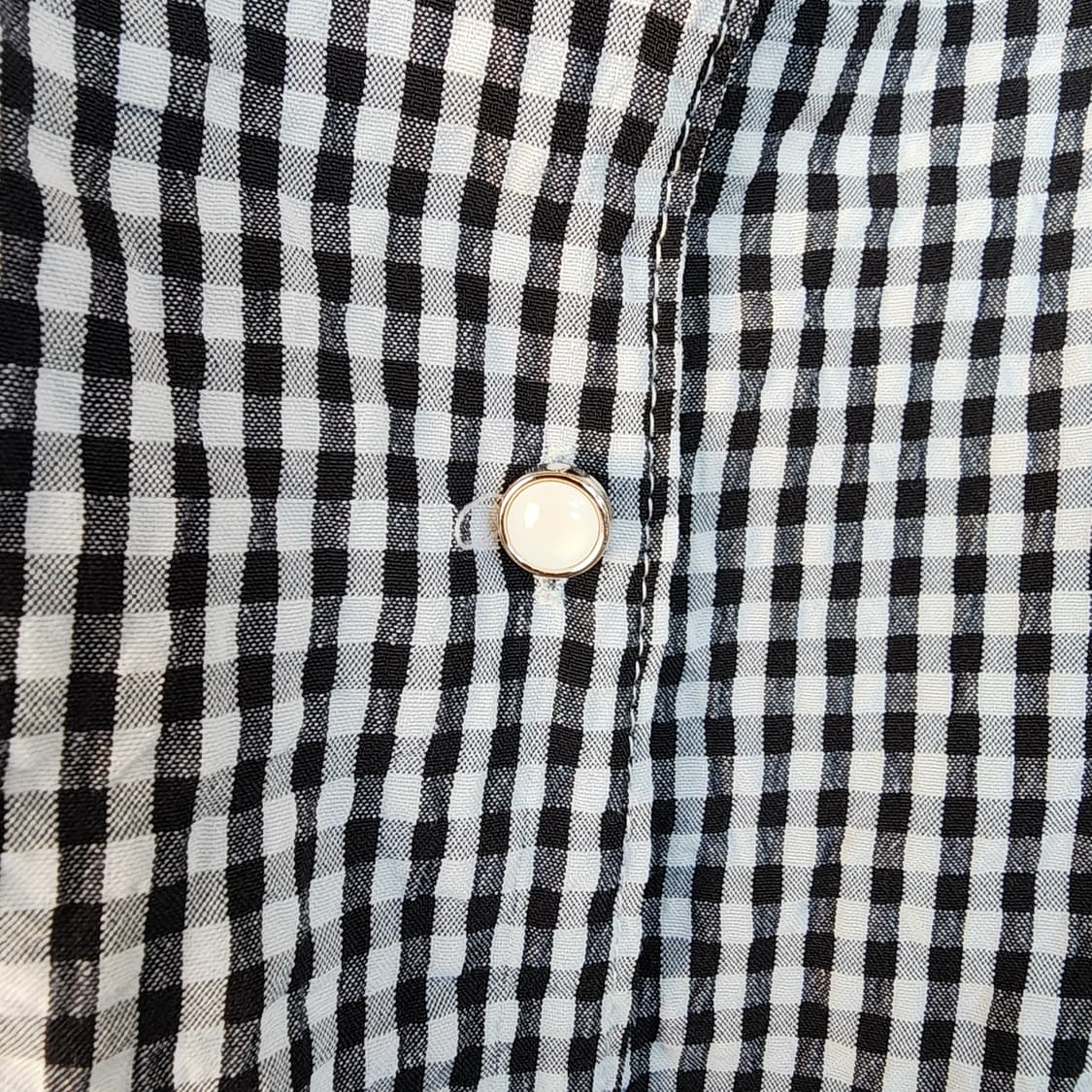 깅엄체크 허리끈 블라우스 상품이미지4