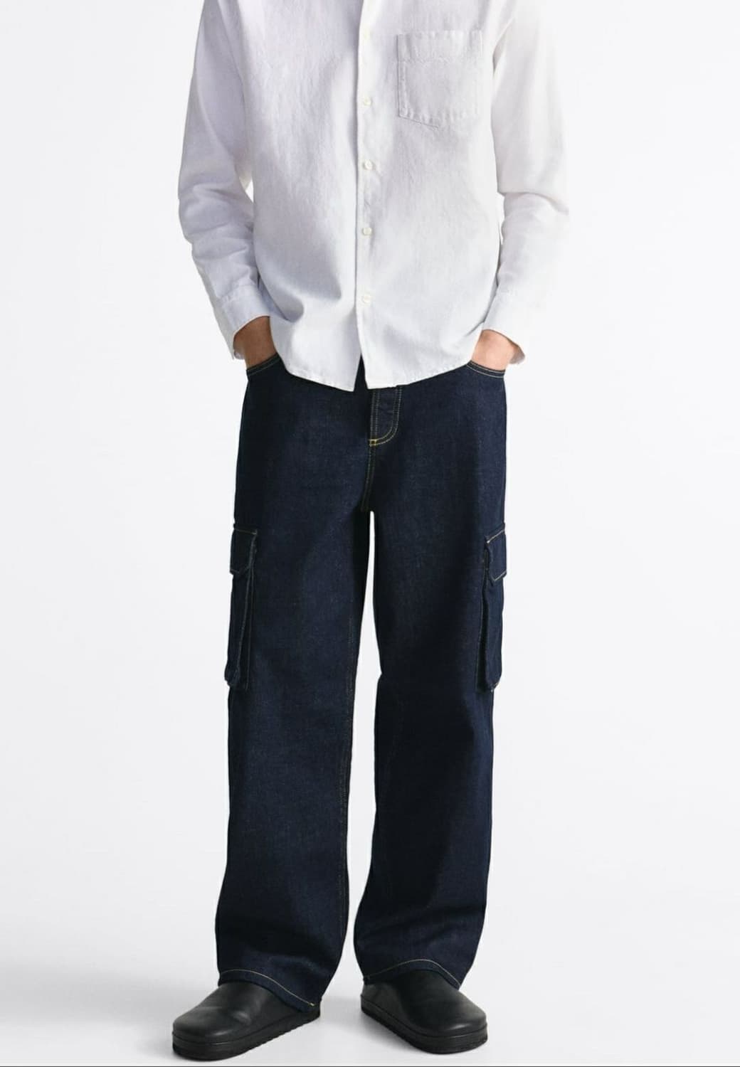 자라 와이드 카고 데님 팬츠 상품이미지2