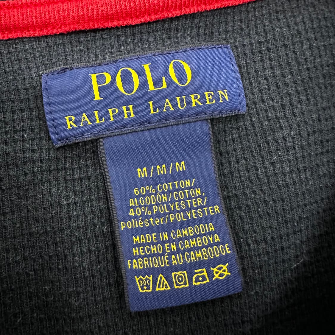 POLO 폴로 랄프로렌 와플 긴팔티셔츠 블랙 M 상품이미지4