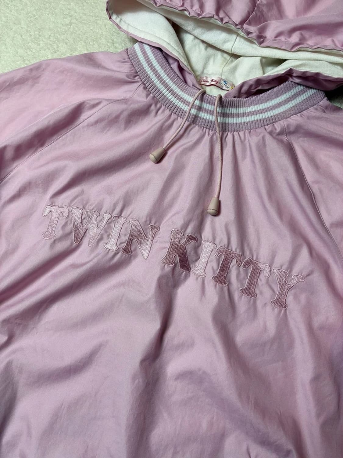 키티 00's 소프트 핑크 윈드 웜업 후드티 PN6313 상품이미지3