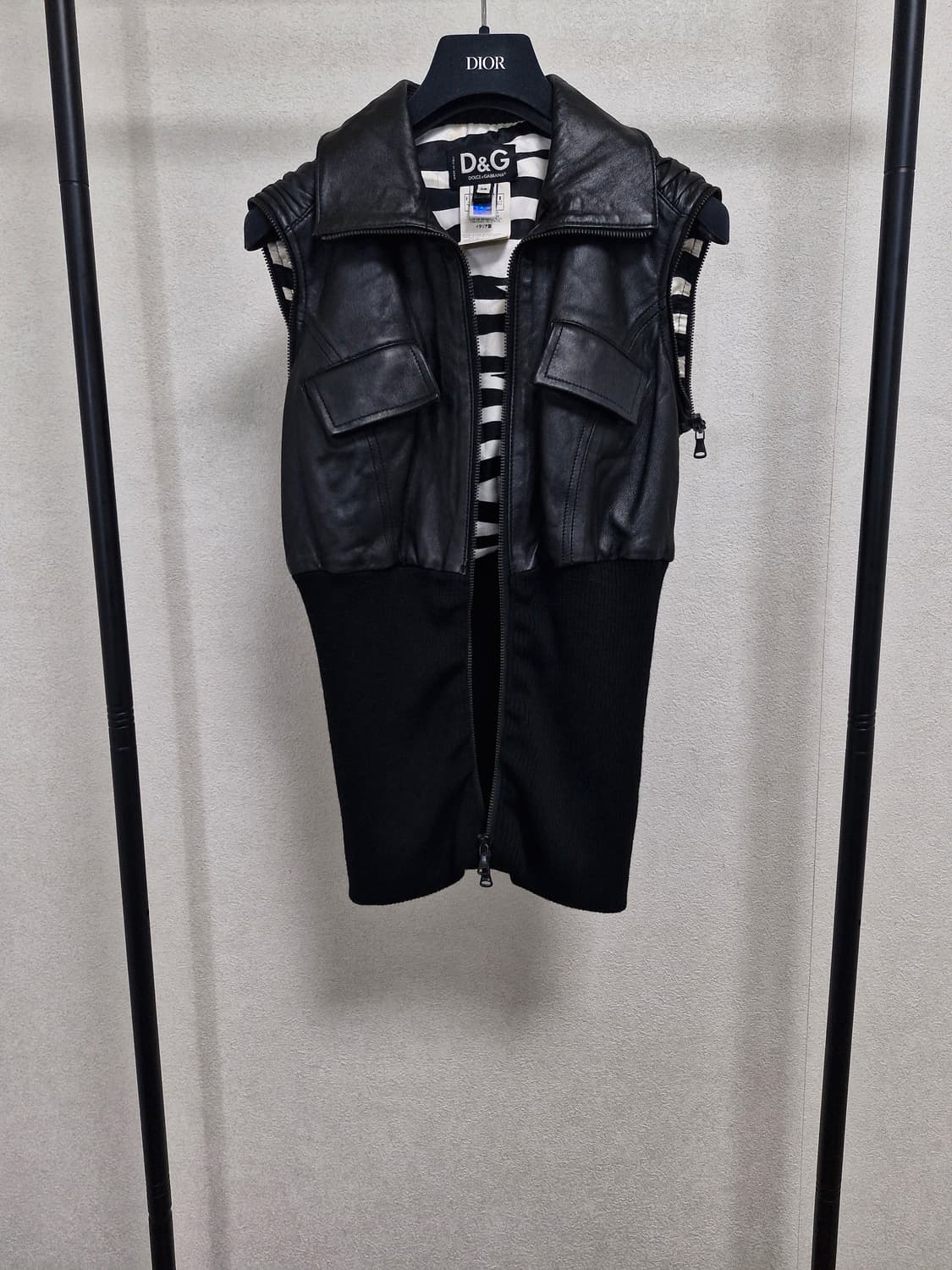 [40] 돌체앤가바나 2000s 하이브리드 레더 자켓 상품이미지5
