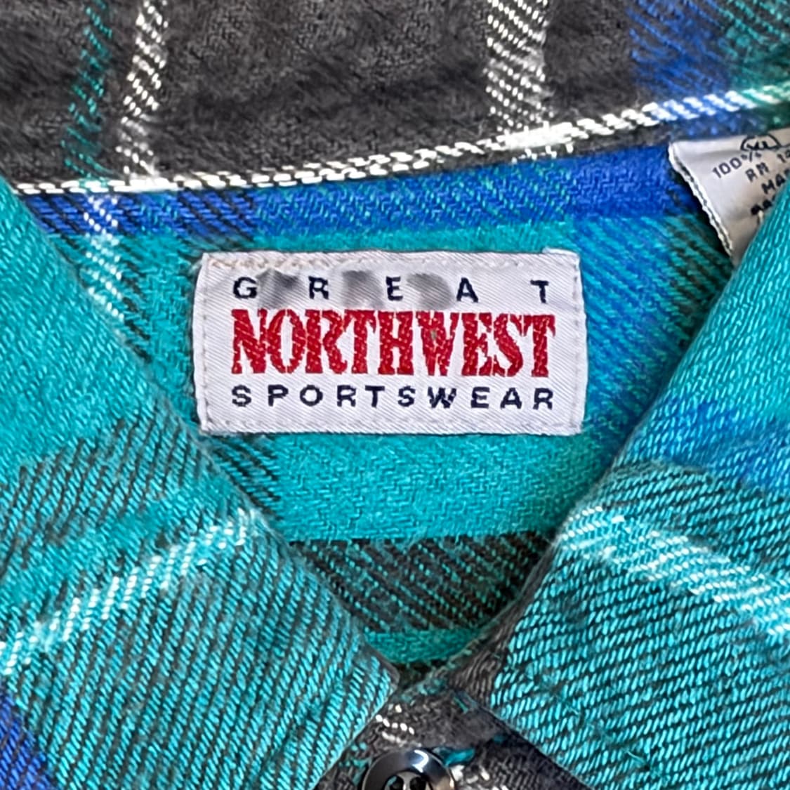 90s 미국 빈티지 노스웨스트 겨울 헤비코튼 체크셔츠 상품이미지4