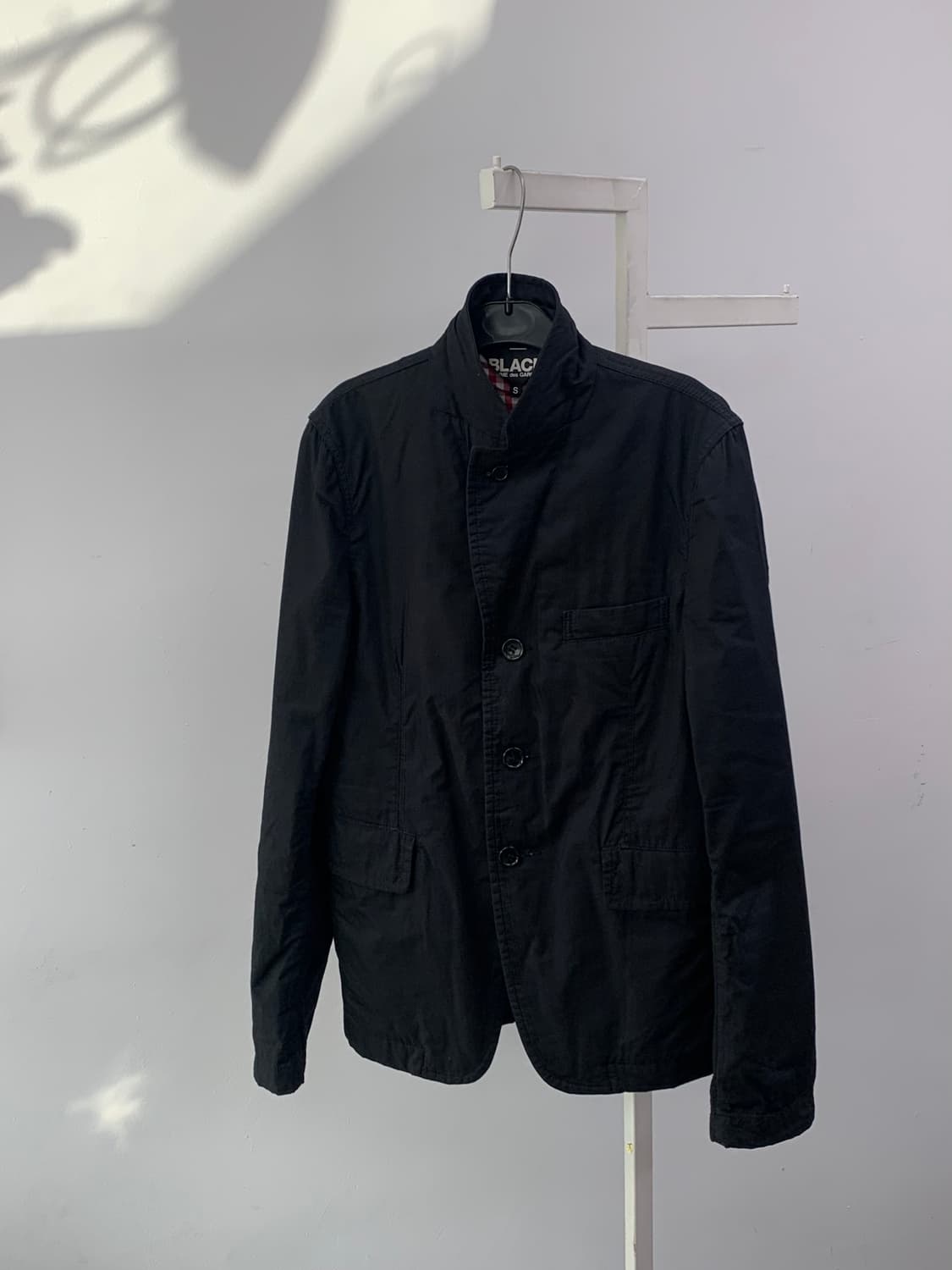 꼼데가르송블랙 깅엄테일러드자켓 s 상품이미지1
