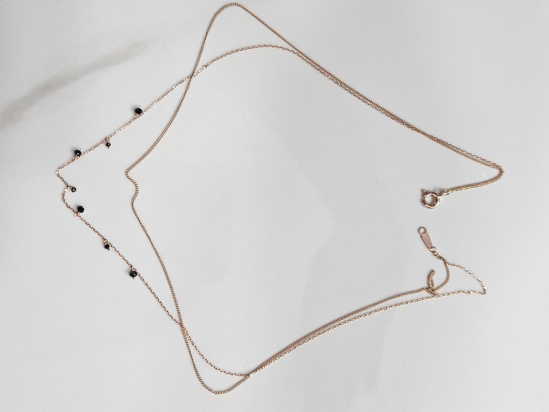 14k2줄 블랙다이아 목걸이 상품이미지2