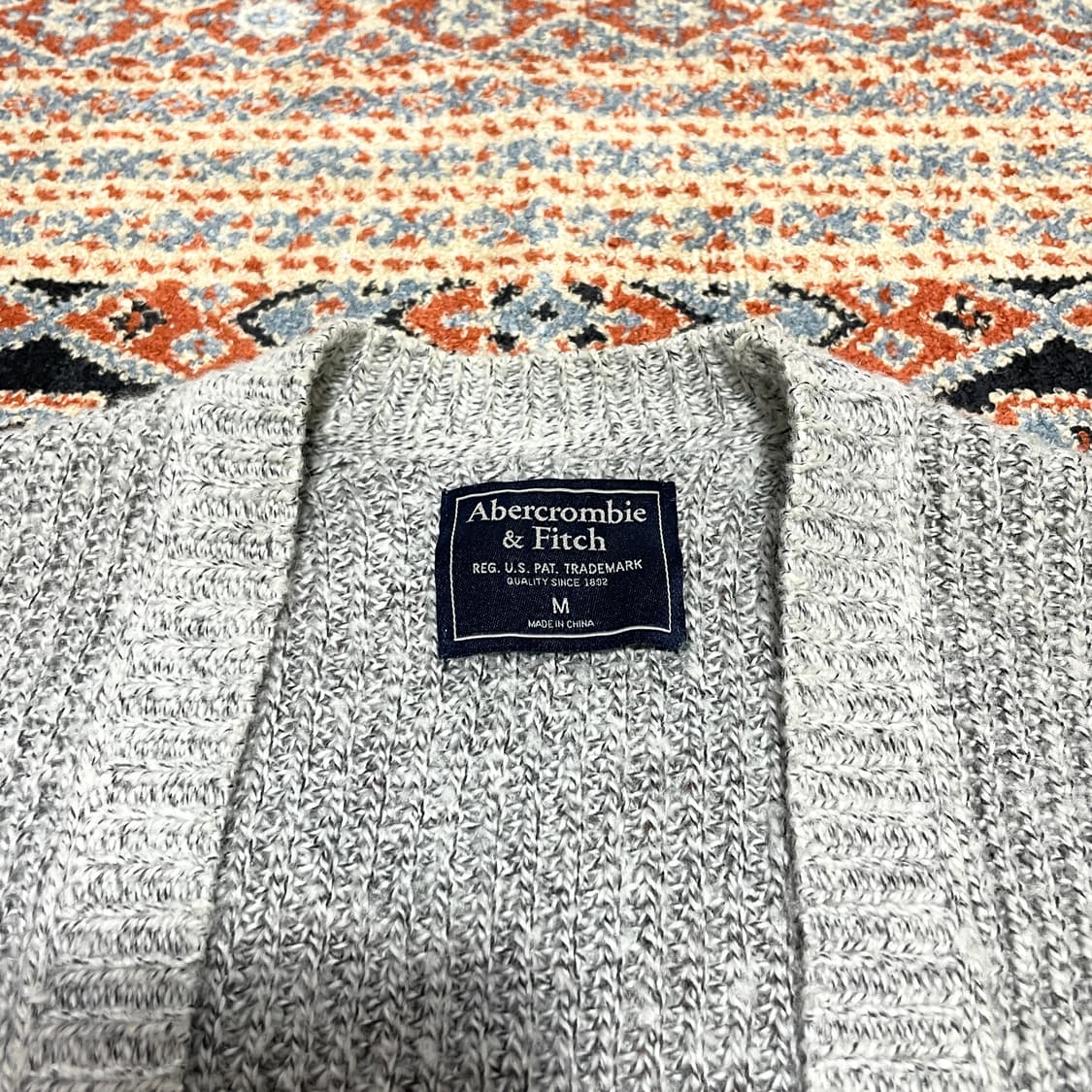 아베크롬비 오트밀 울 가디건 남성M 상품이미지6