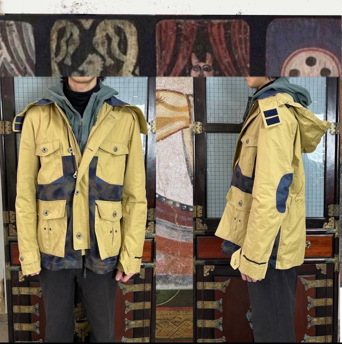 겐조 레오파드 컬러블록 파카자켓 M 상품이미지1