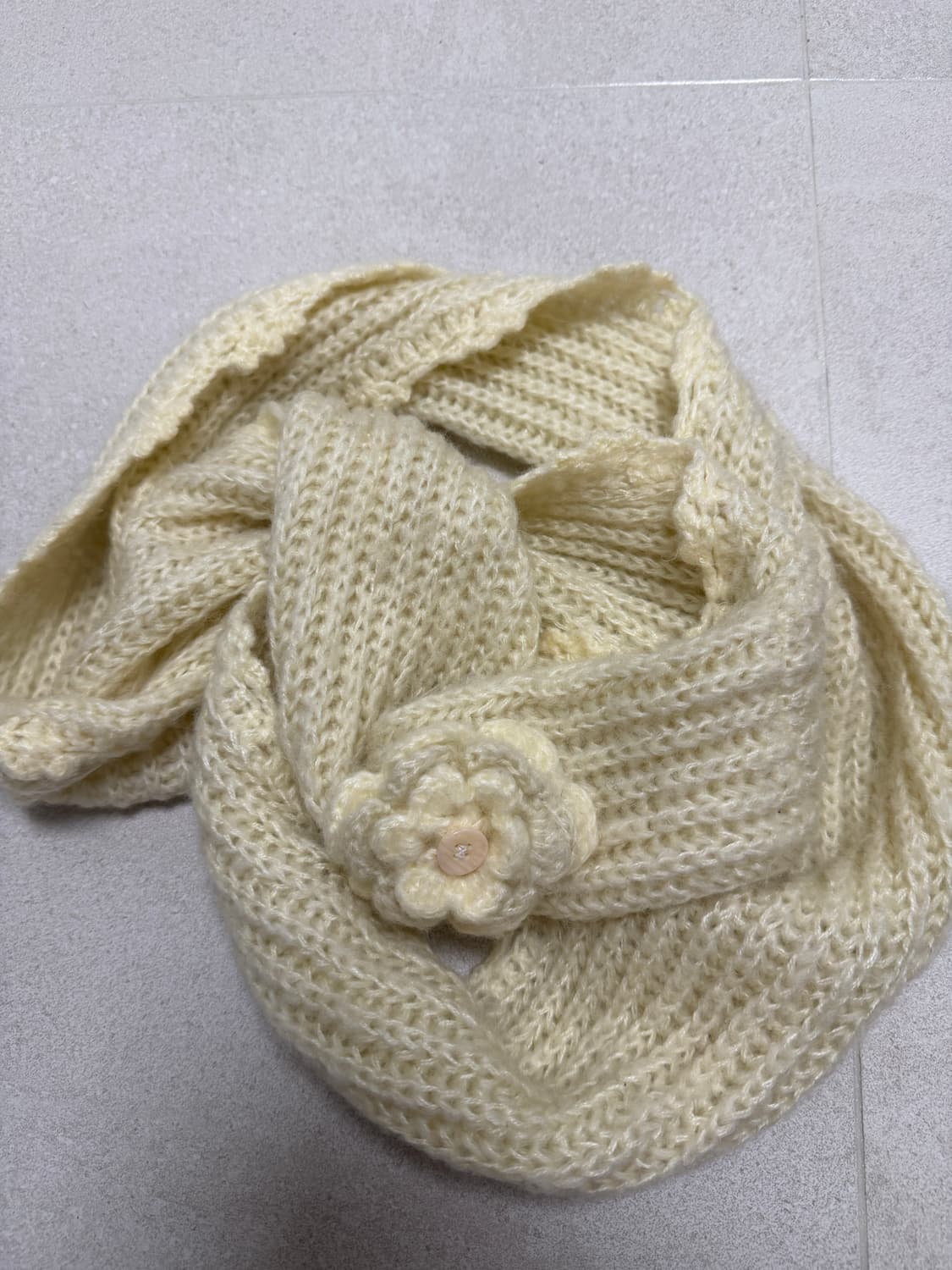 코사지 모리 뜨개 단추 머플러 상품이미지3