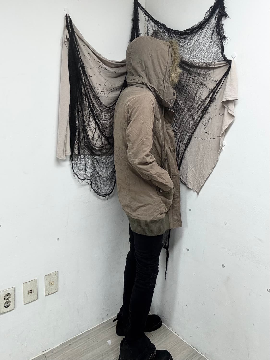 [COLZA]Grunge Mood Fur Khaki Parka 상품이미지3