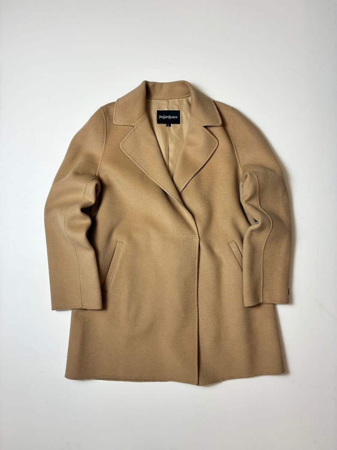 입생로랑 핸드메이드 캐시미어 울 벨티드 코트 PN8196 상품이미지1