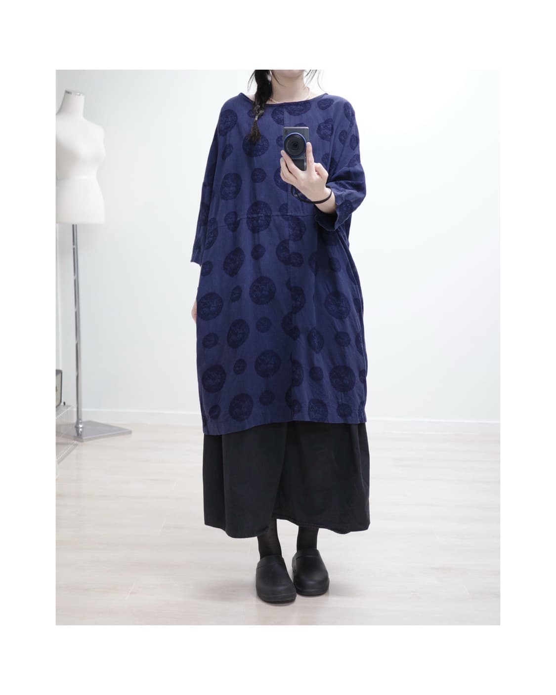 Pastel Leaf Navy dot One-piece 상품이미지1