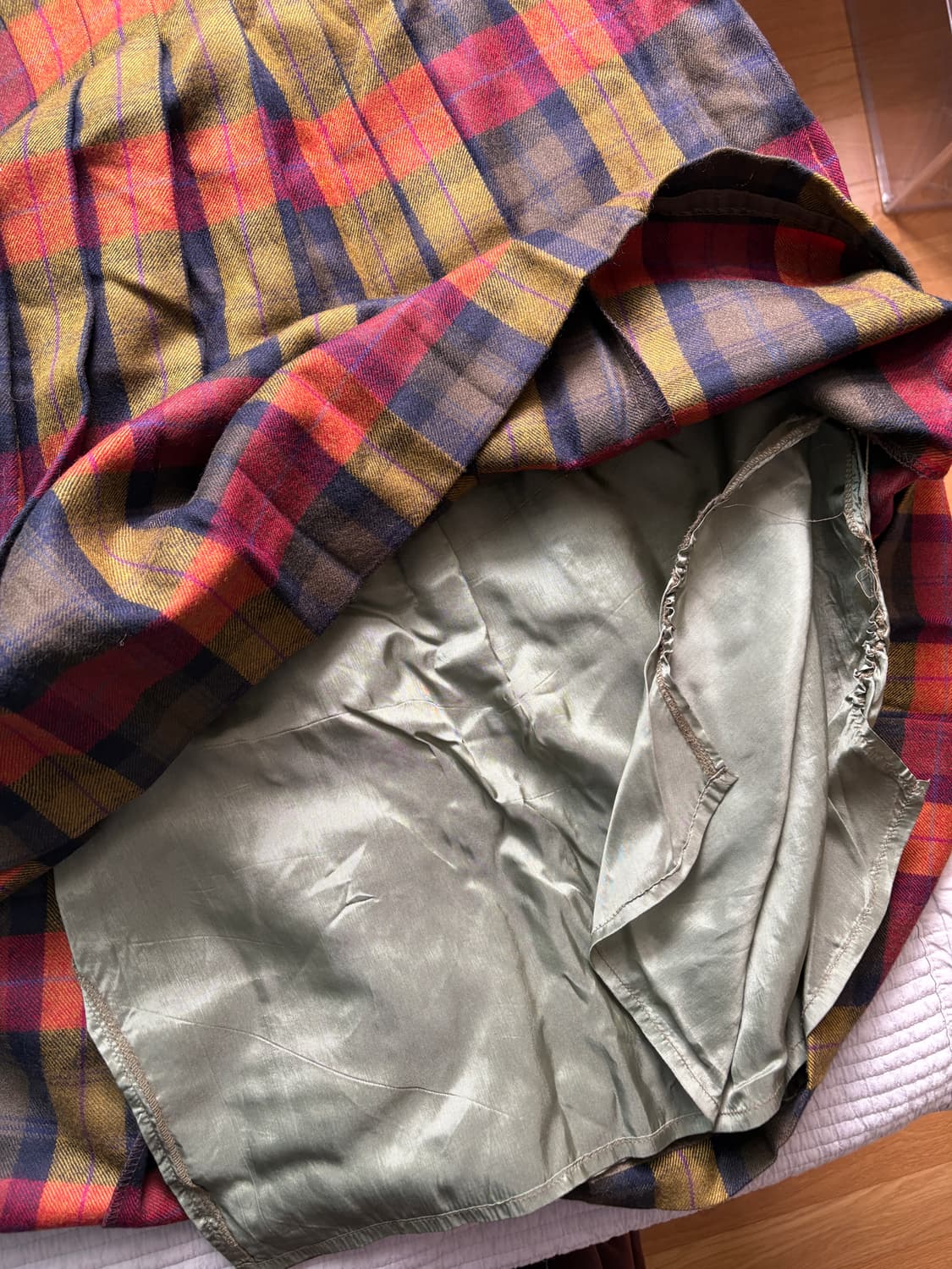 빈티지 체크 스커트 상품이미지5