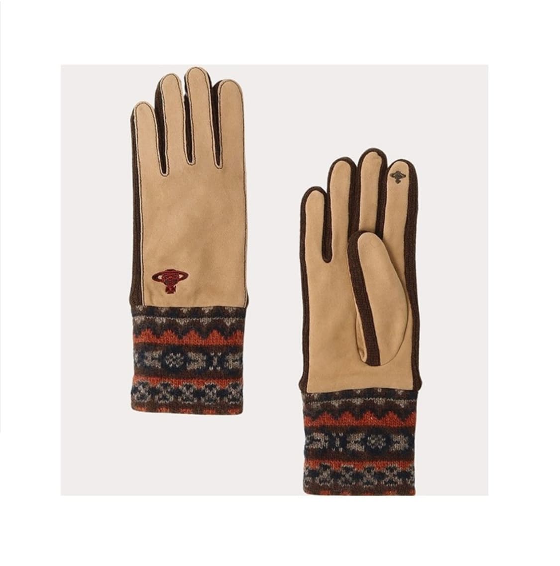 비비안웨스트우드 FAIRISLE 스웨이드 남성 장갑 (새상품) 상품이미지1