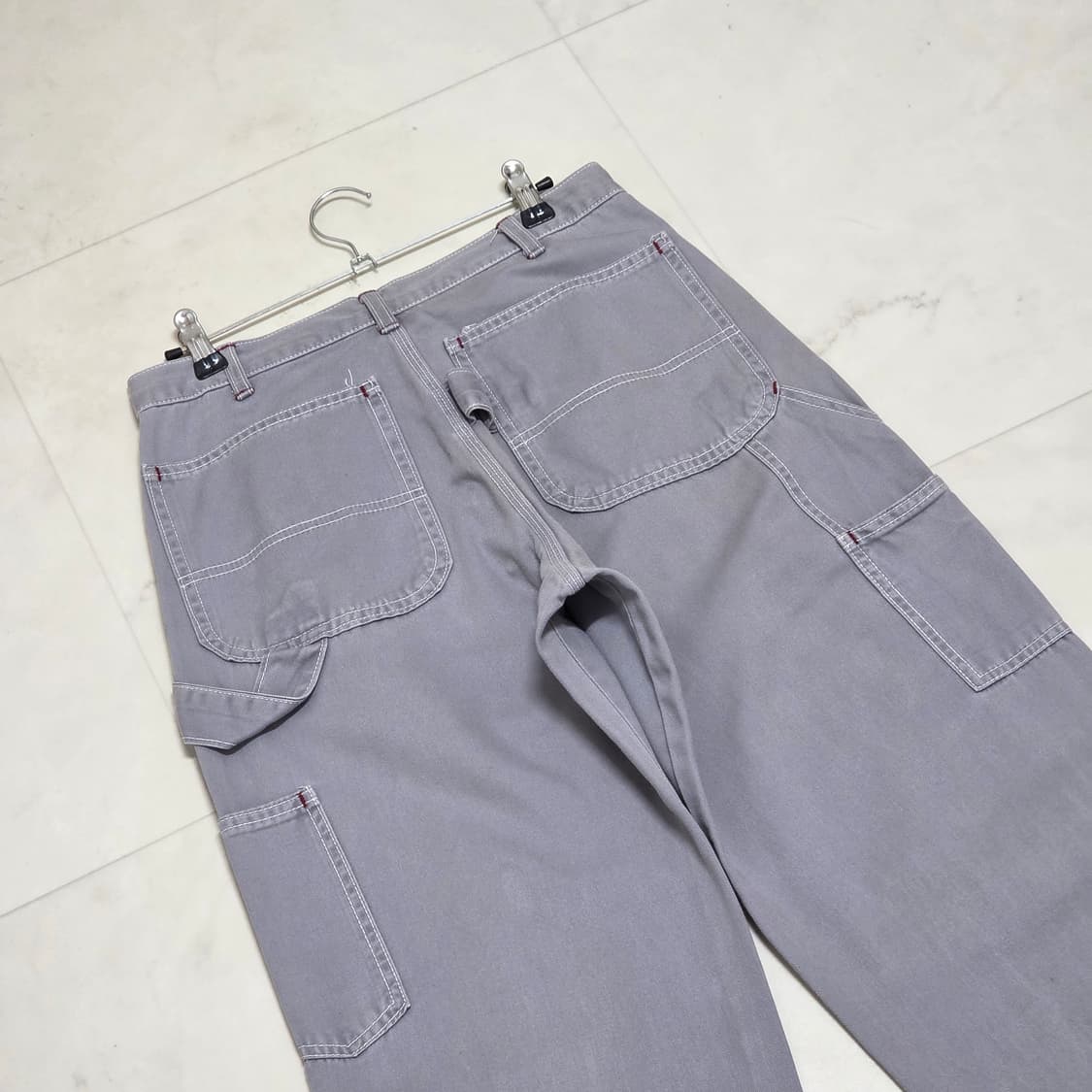 28 일본빈티지 더스티 퍼플 카펜터 세미와이드 팬츠 상품이미지3