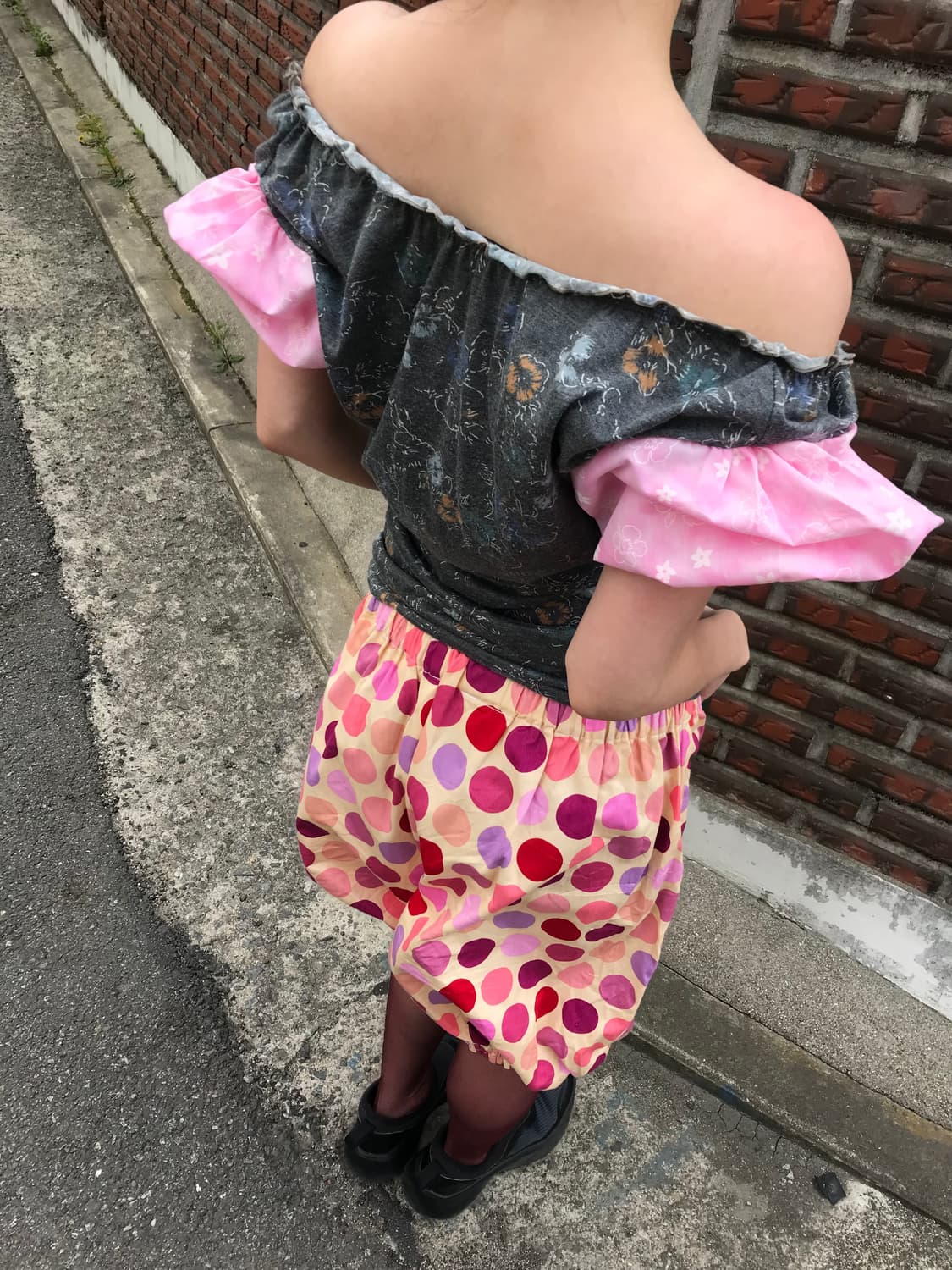 vintage pattern puff top 상품이미지4
