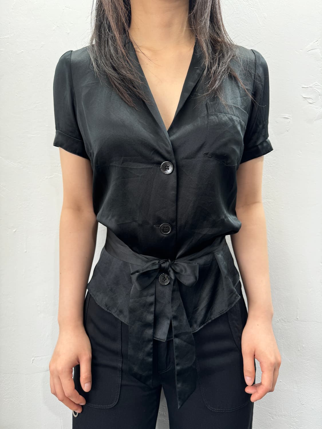 strap glossy shirt 상품이미지1