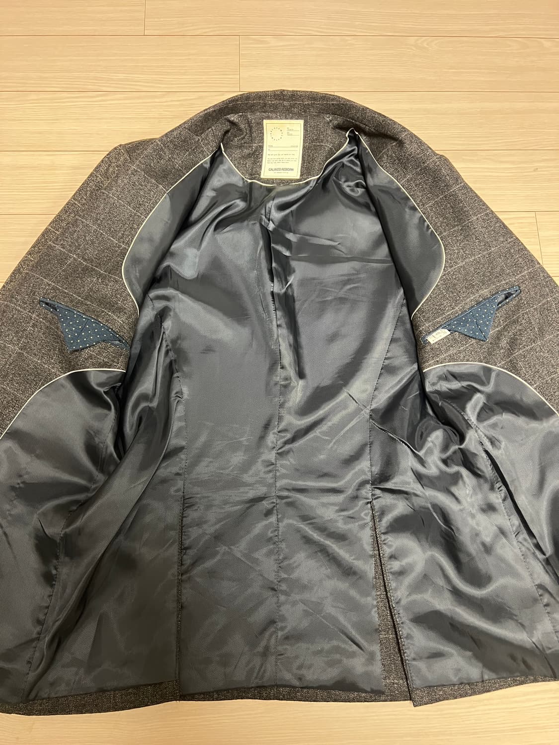 울 헤비원단 체크 셋업 수트 (자켓+팬츠) / 48 상품이미지6