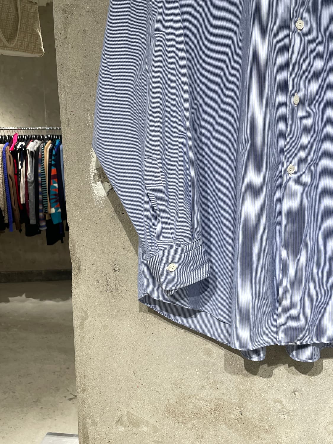 꼼데가르송 옴므 ad1994 블루 스트라이프 싱글 포켓 셔츠 상품이미지4